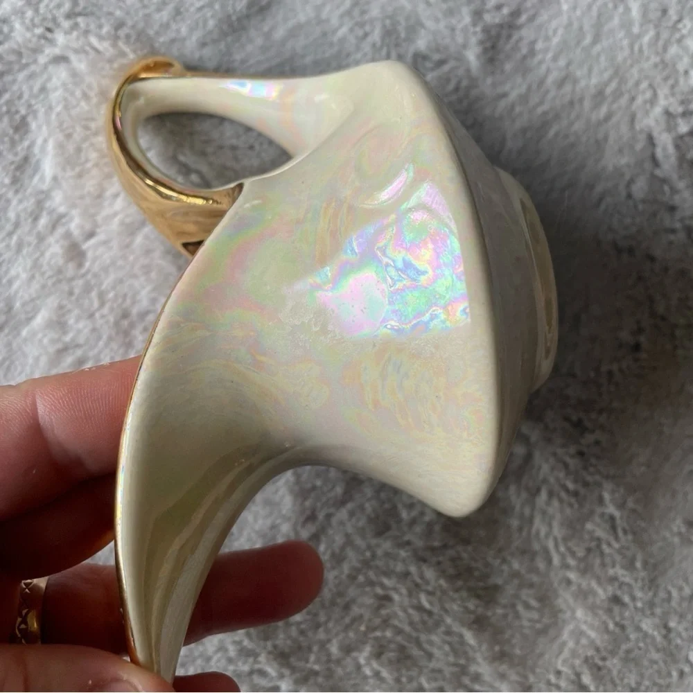 Vintage pearl iradescent cream and sugar with 22K accent